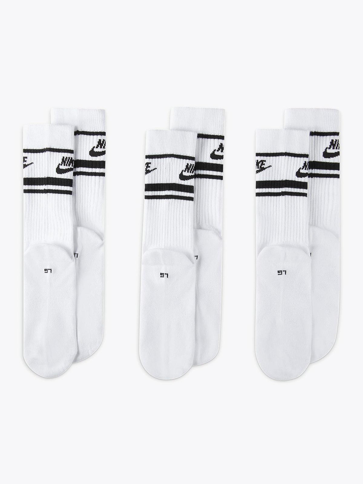 Nike Crew Essential Stripe Socks White / Black