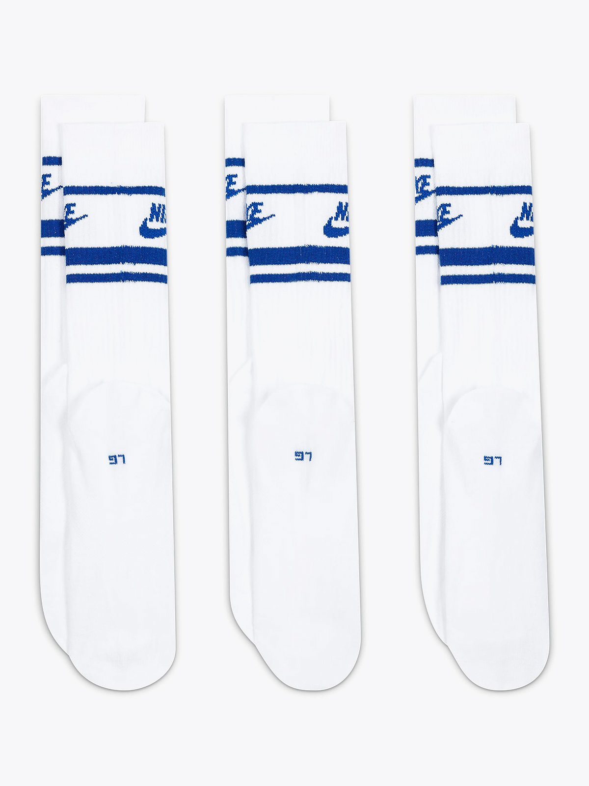 Nike Crew Essential Stripe Socks White / Game Royal
