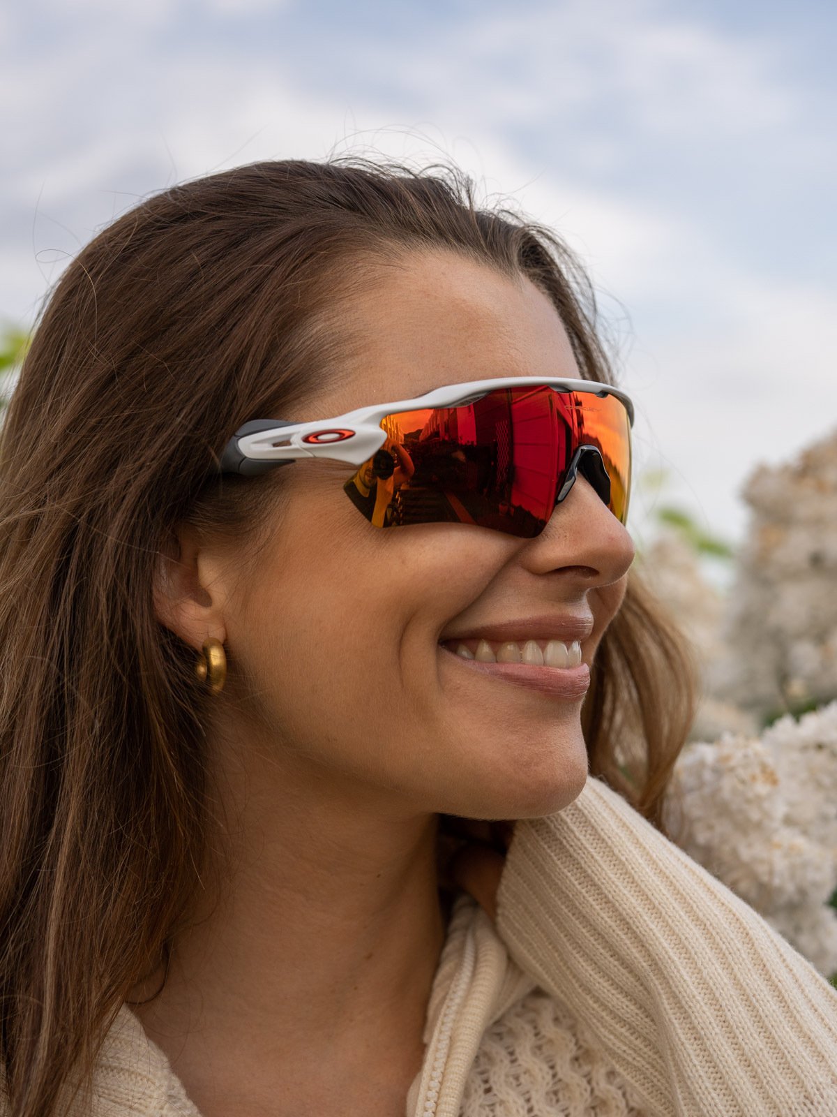 Oakley Radar Ev Path Polished White / Brilleglassfarge: Prizm Ruby / Lysgjennomslipp: 17%