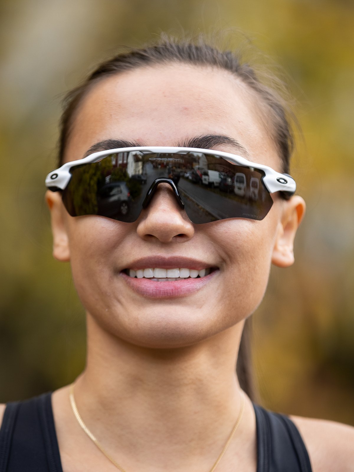 Oakley Radar EV Path Polarized Polished White / Brilleglassfarge: Prizm Black Polarized / Lysgjennomslipp: 11%