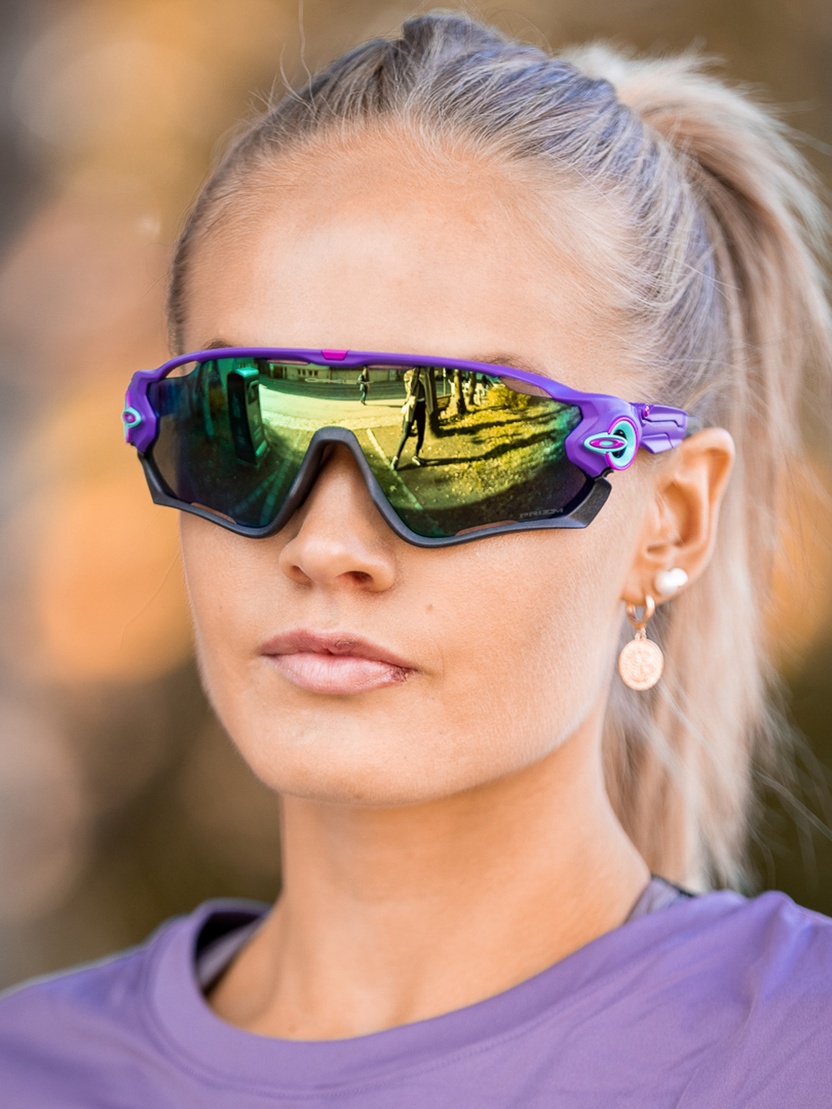 Oakley Jawbreaker Matte Electric Purple / Brilleglass: Prizm Jade