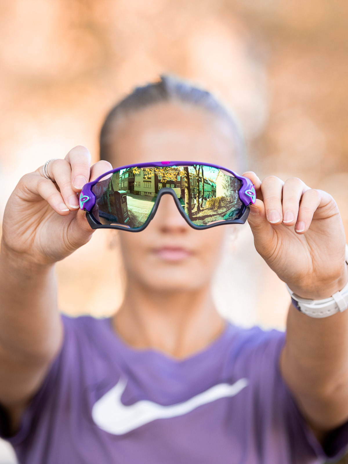 Oakley Jawbreaker Matte Electric Purple / Brilleglass: Prizm Jade