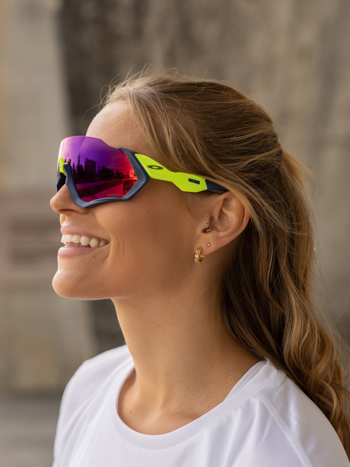 Oakley Flight Jacket Matte Navy / Brilleglassfarge: Prizm Road / Lysgjennomslipp: 20%