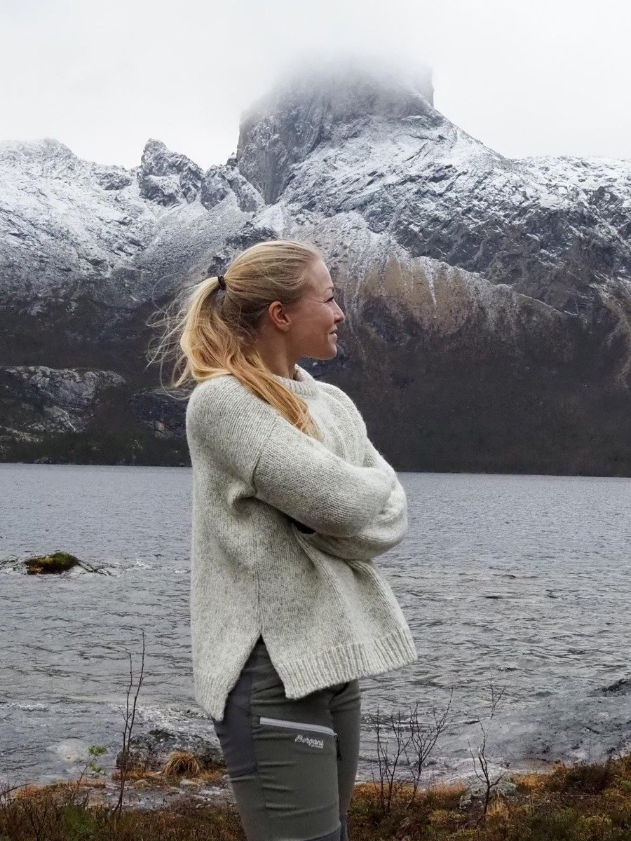 Devold Nansen Womans Sweater Split Seam Grey Melange