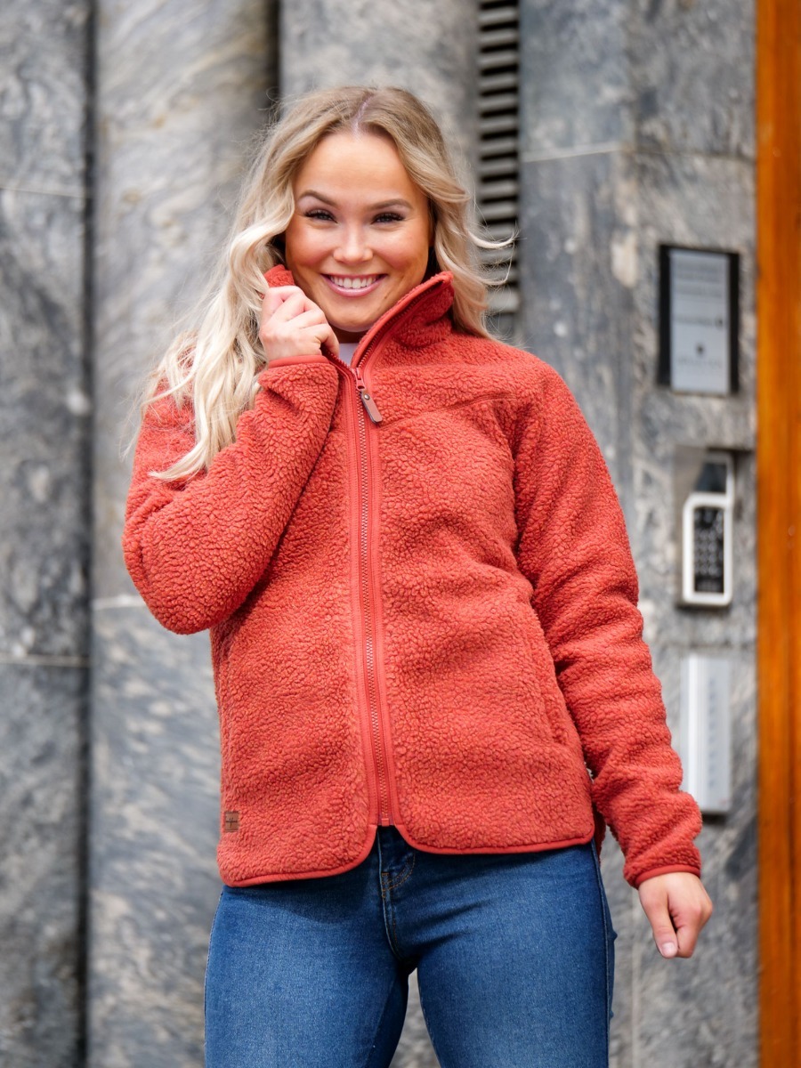 Twentyfour Finse Pilefleece Mørk Tegl