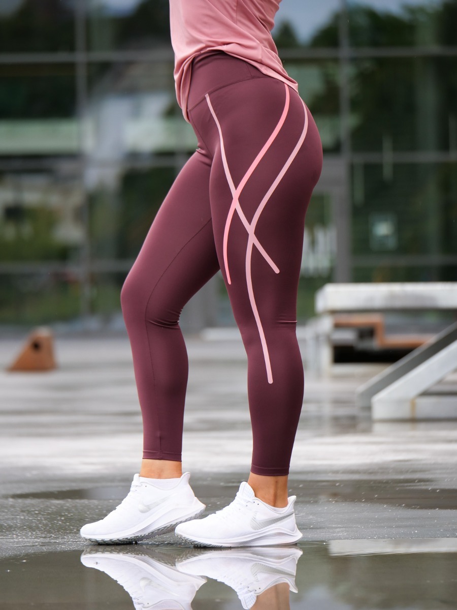 Röhnisch Uplift Stripe Tights Dark Wine