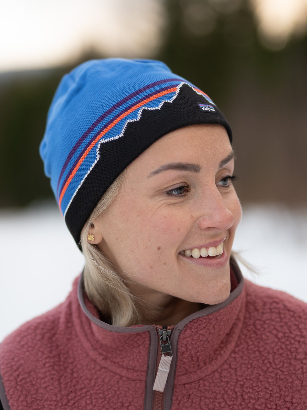 Patagonia Beanie Hat Logo Belwe Mini Classic Fitz Roy: Andes Blue