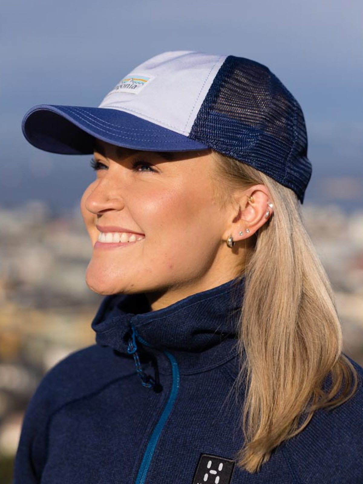 Patagonia Logo Organic Layback Trucker Hat Beluga