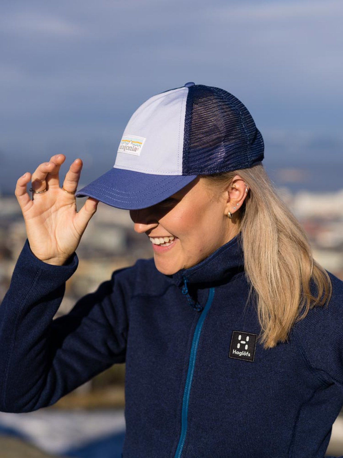 Patagonia Logo Organic Layback Trucker Hat Beluga