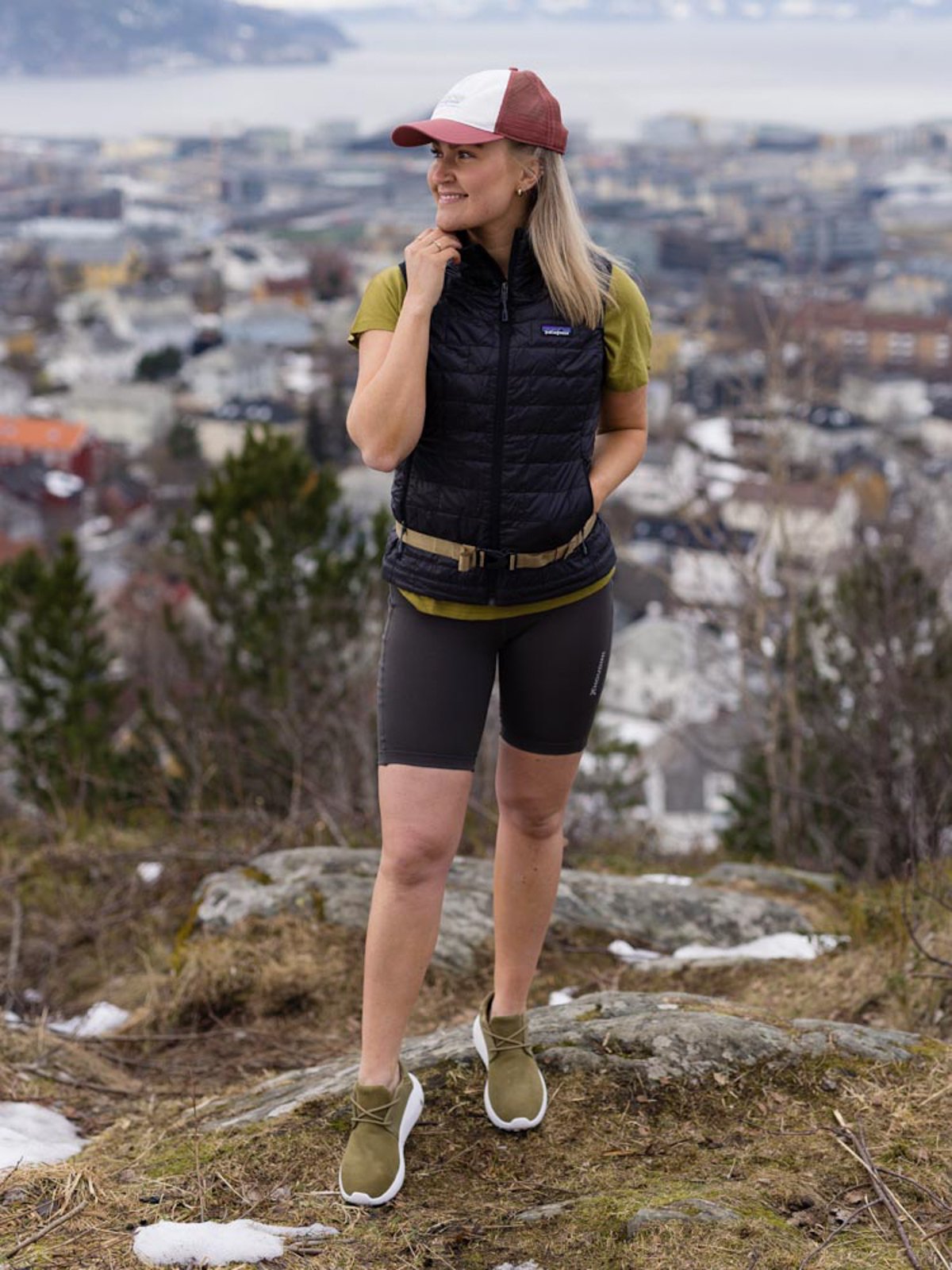 Patagonia Logo Organic Layback Trucker Hat White w/Roseship