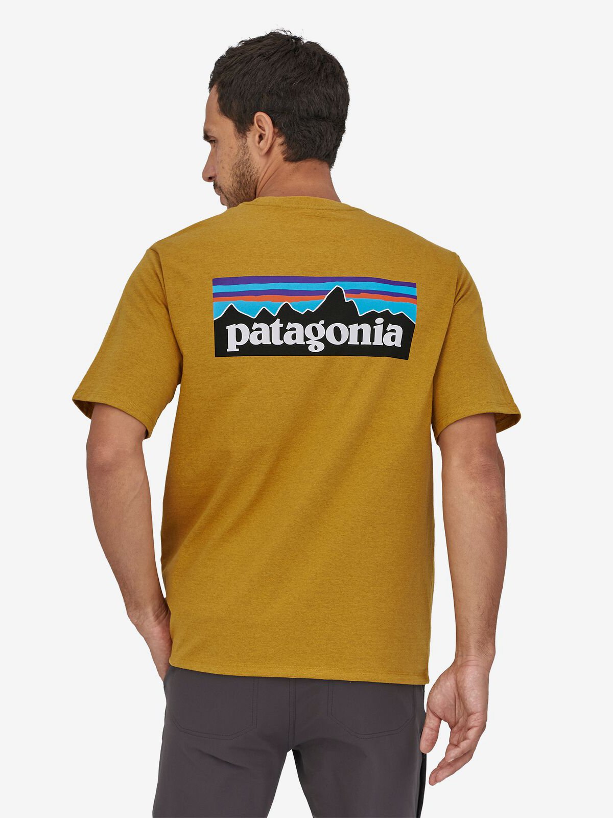 Patagonia M P-6 Logo Responsibili-Tee Hawk Gold