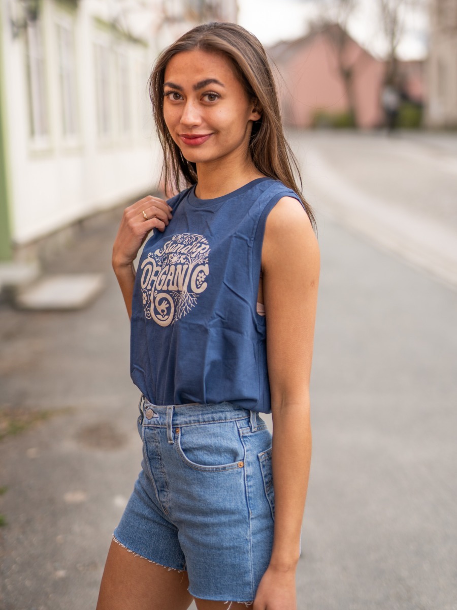 Patagonia Root Revolution Organic Muscle Tee Stone Blue