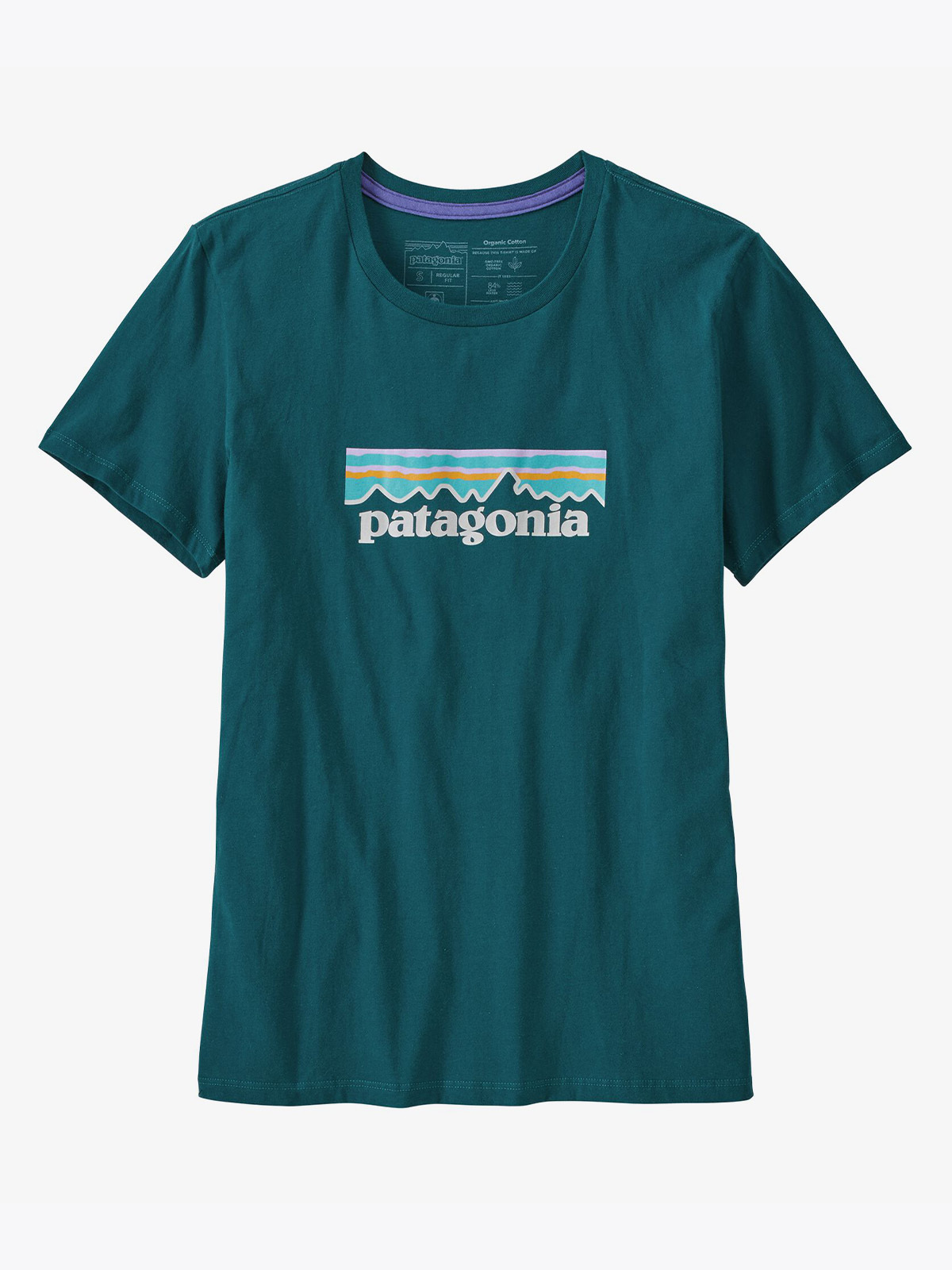 Patagonia W Pastel P-6 Logo Organic Crew Dark Borealis Green