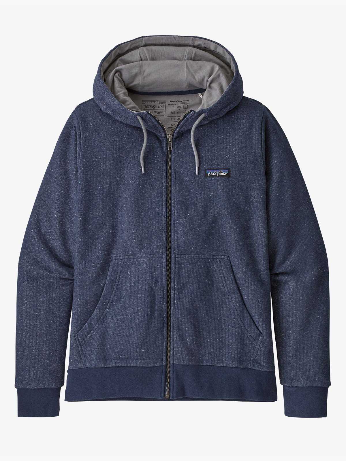 Patagonia M P-6 Label French Terry Full Zip Navy Blue
