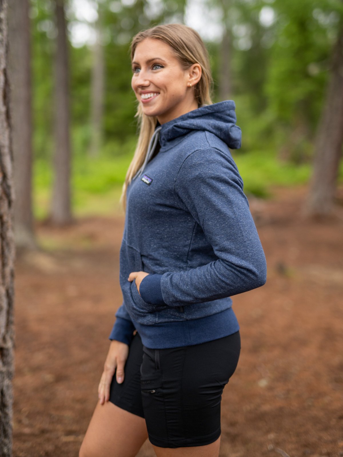 Patagonia M P-6 Label French Terry Full Zip Navy Blue