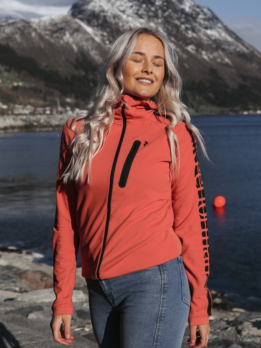 Peak Performance Power Zip Hood Clay Red