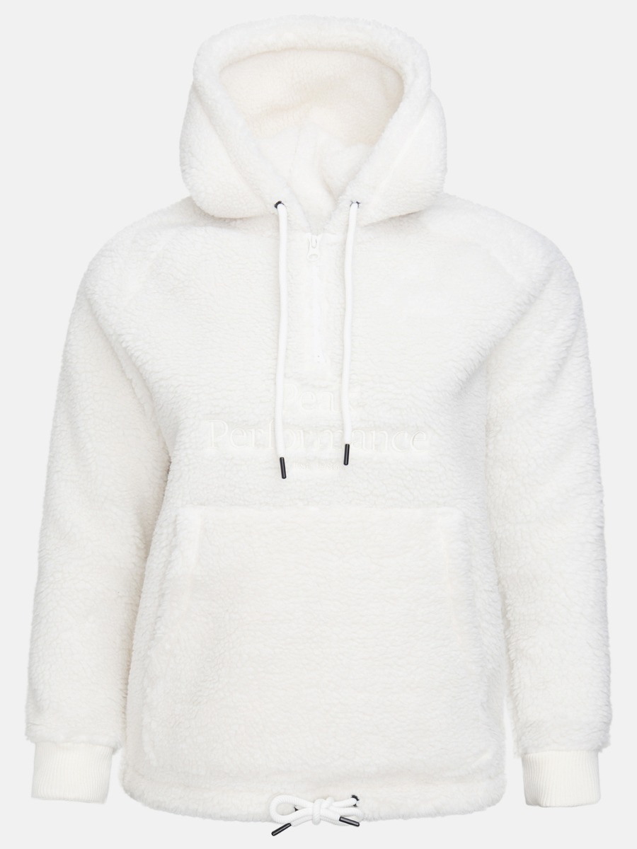Peak Performance Original Pile Half Zip Hood White