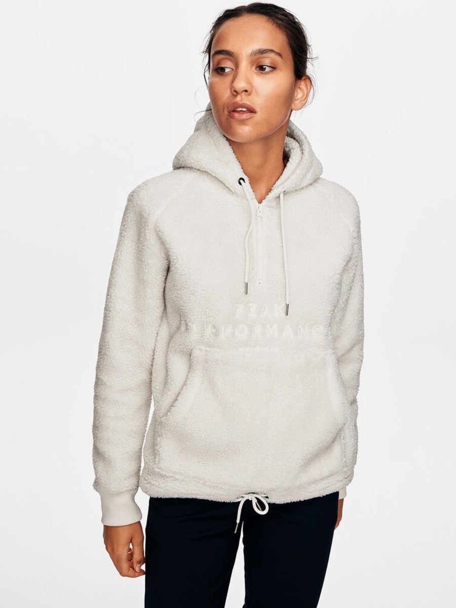 Peak Performance Original Pile Half Zip Hood White