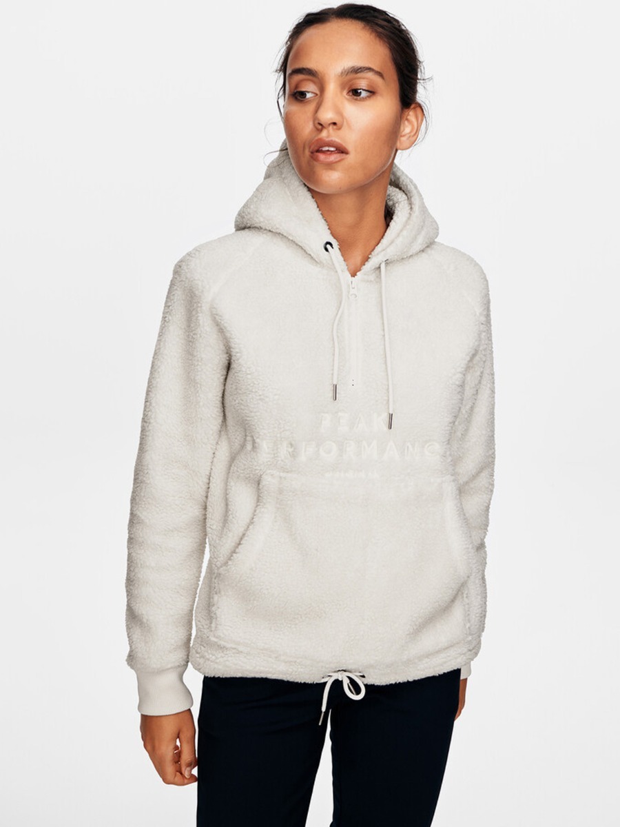 Peak Performance Original Pile Half Zip Hood White