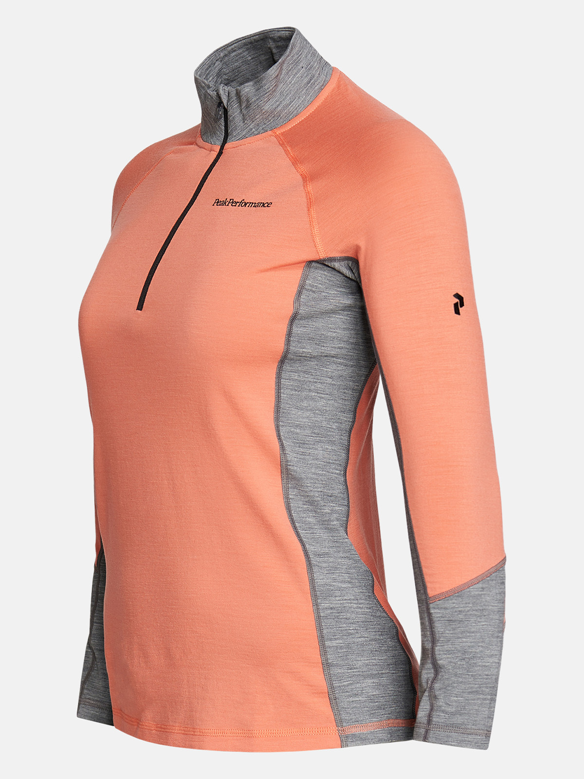 Peak Performance Magic Half Zip Light Orange / Grey Melange