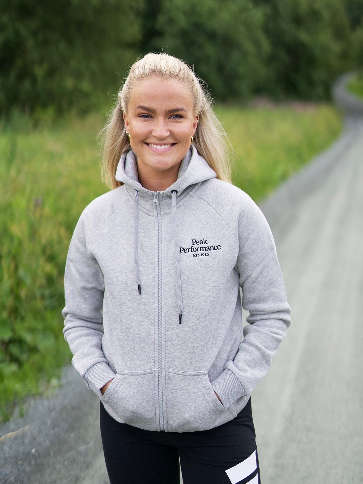 Peak Performance Original Zip Hood Medium Grey melange