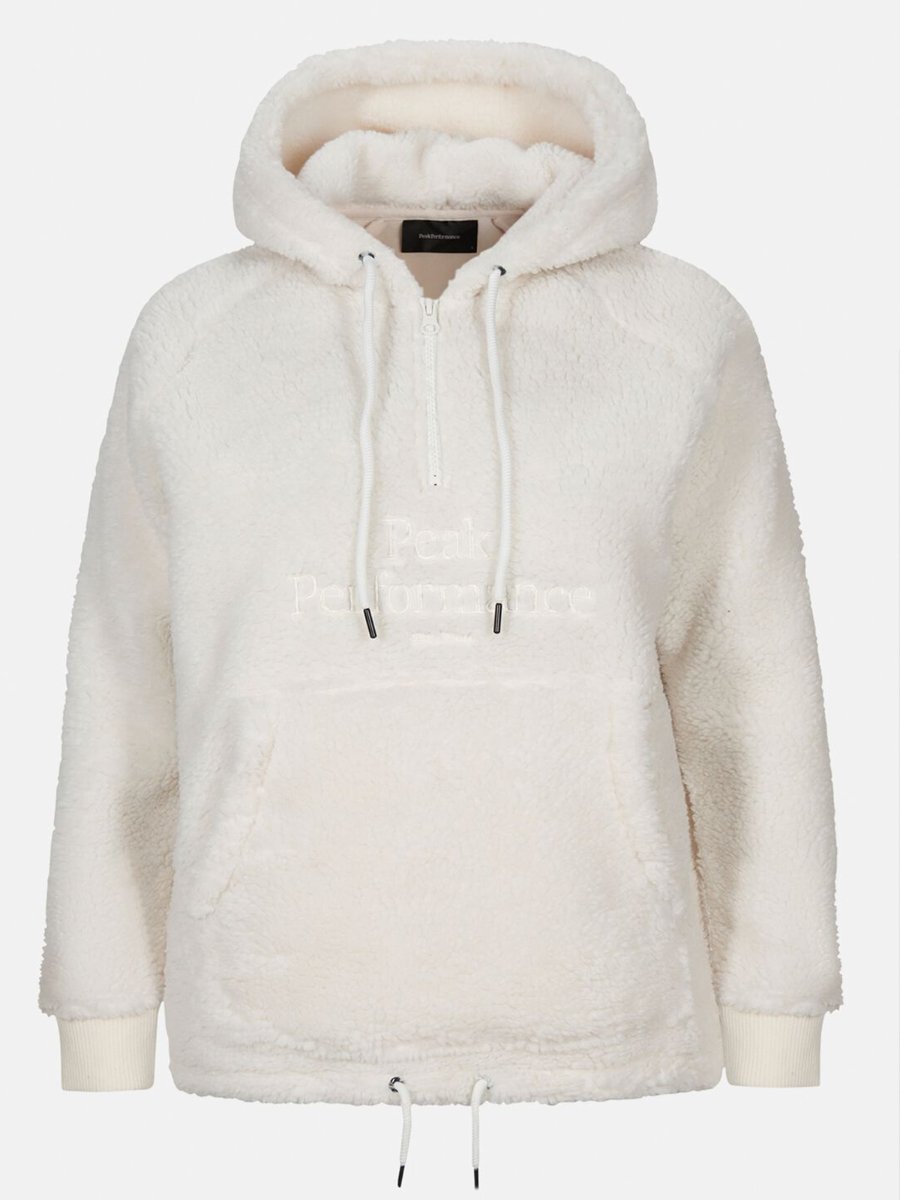 Peak Performance Original Pile Half Zip Hood Offwhite