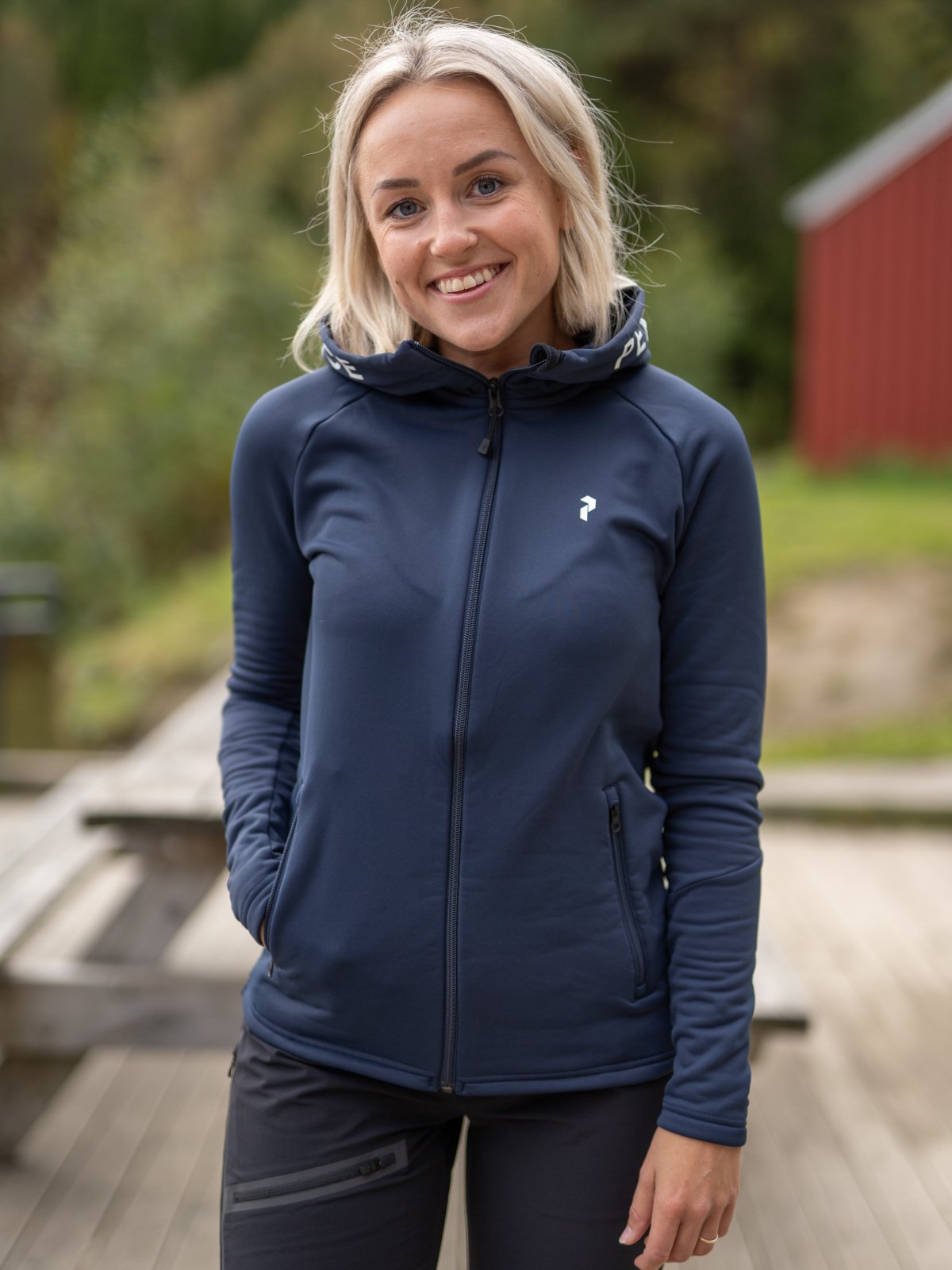 Peak Performance Rider Zip Hood Blue shadow