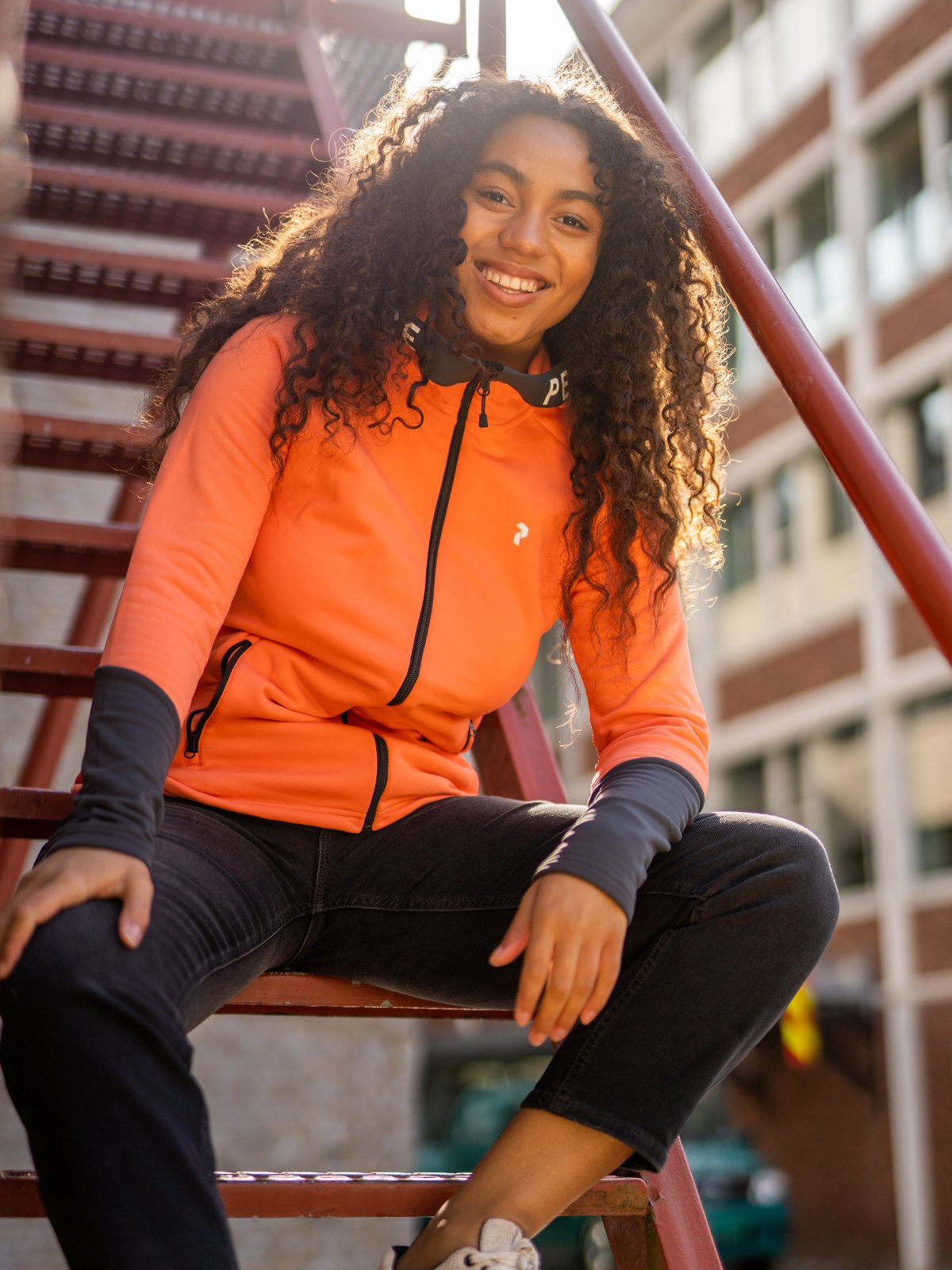 Peak Performance Rider Zip Hood Light orange