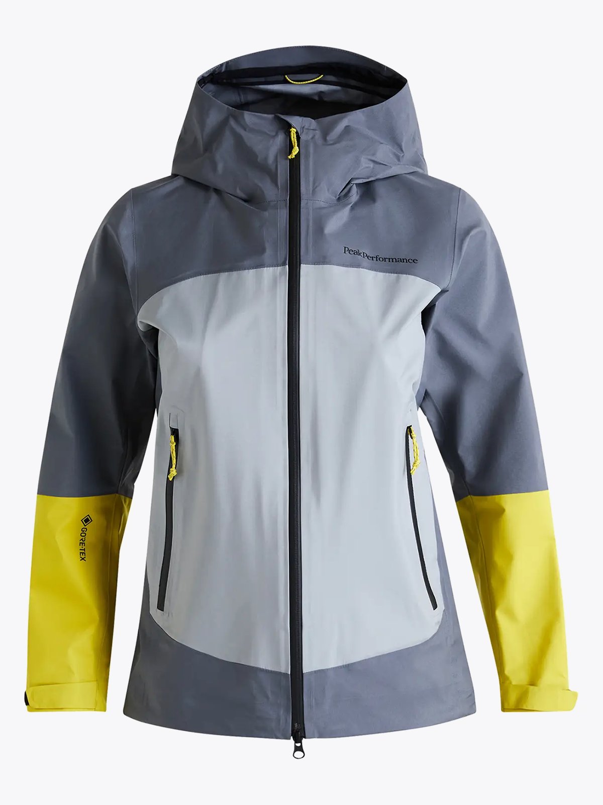 Peak Performance W Vislight Gore-Tex Light Jacket Quiet Grey / Soud Mist / Canary Lime