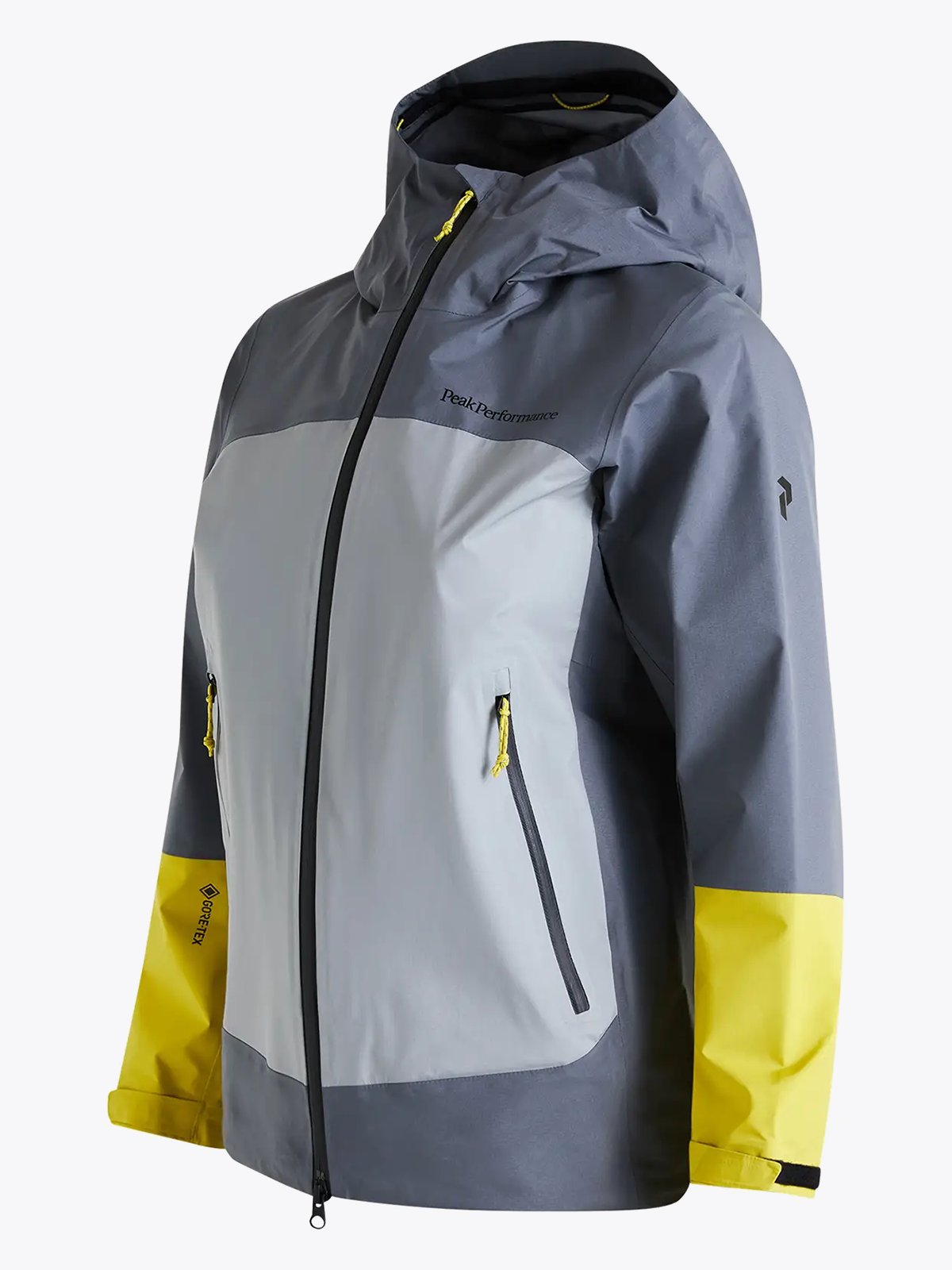 Peak Performance W Vislight Gore-Tex Light Jacket Quiet Grey / Soud Mist / Canary Lime