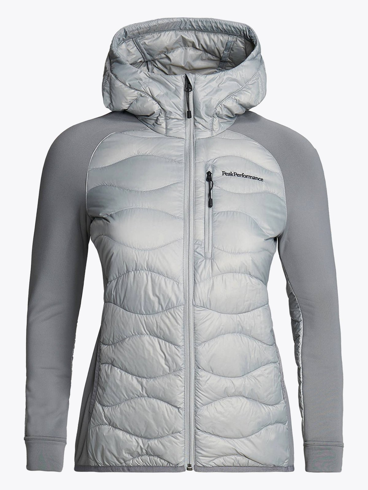 Peak Performance W Helium Down Hybrid Hood J Soud Mist / Grey Melange