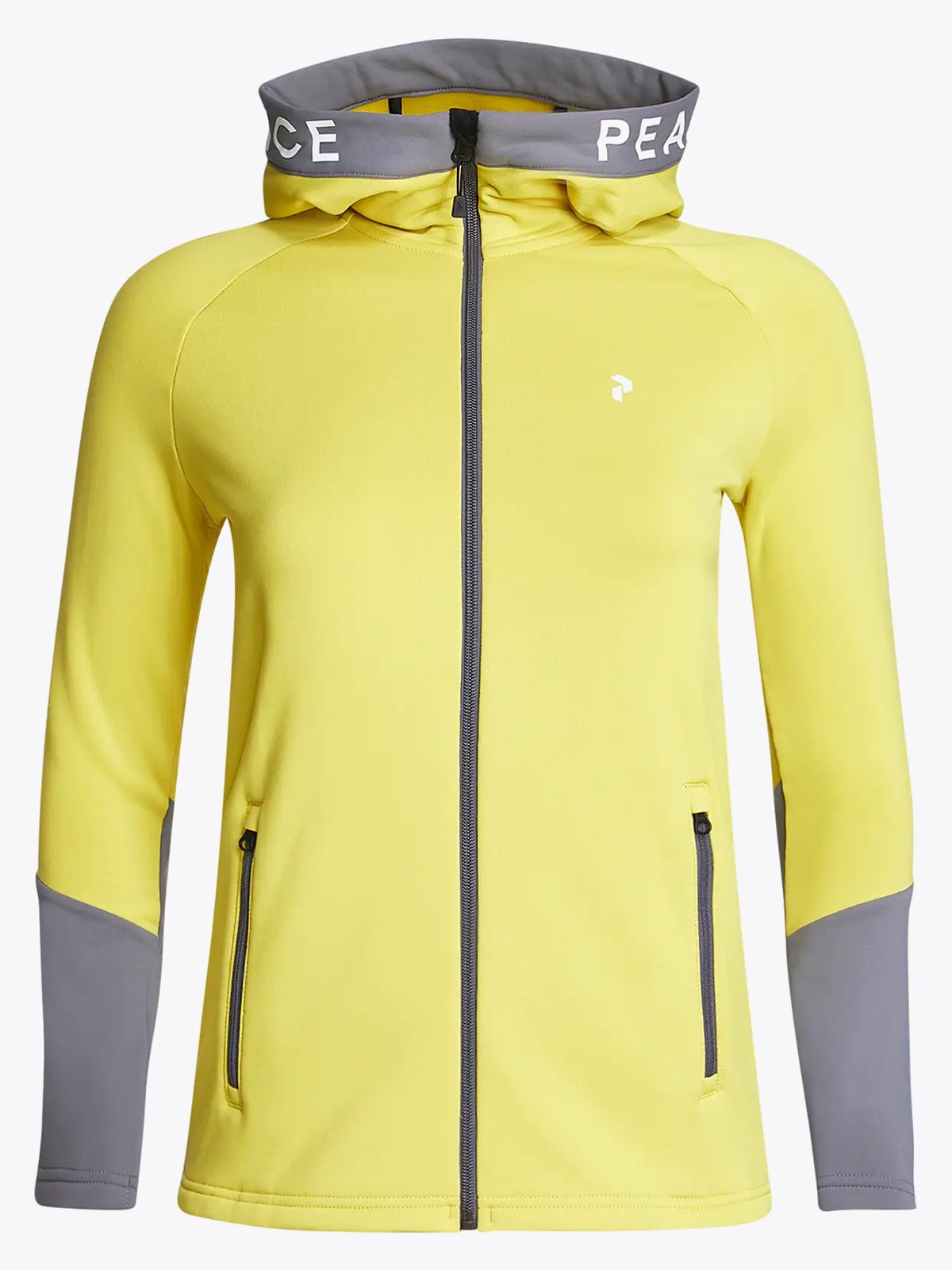 Peak Performance Rider Zip Hood Canary Lime / Quiet Grey