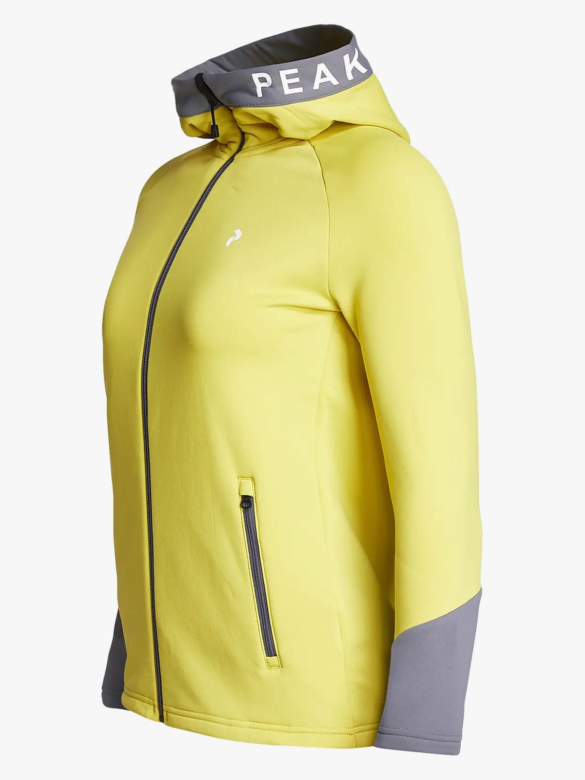 Peak Performance Rider Zip Hood Canary Lime / Quiet Grey