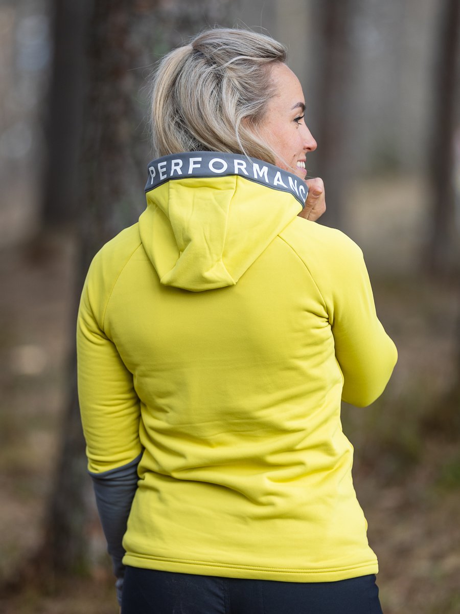 Peak Performance Rider Zip Hood Canary Lime / Quiet Grey