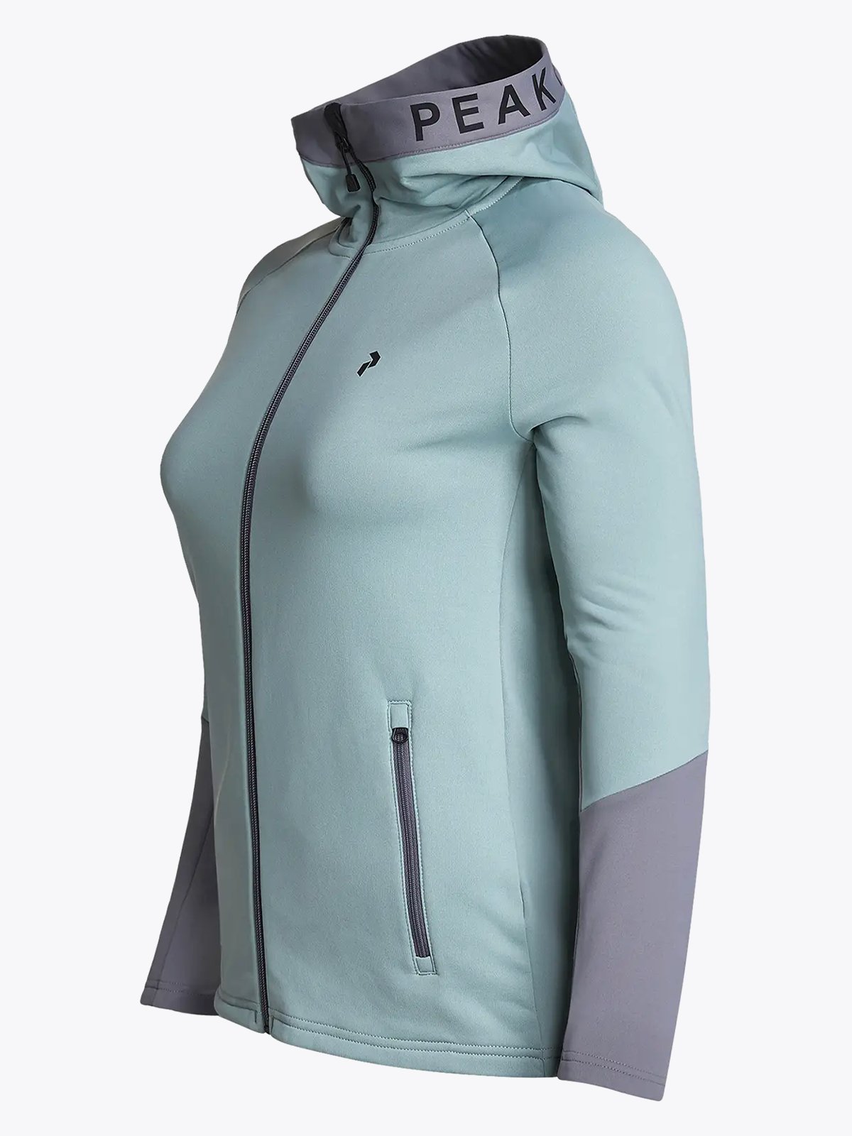 Peak Performance Rider Zip Hood Ashen Green / Quiet Grey