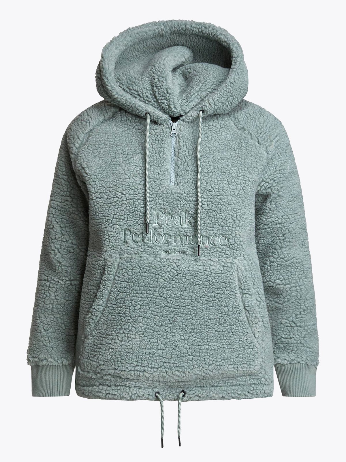 Peak Performance W Original Pile Half Zip Hood Ashen Green