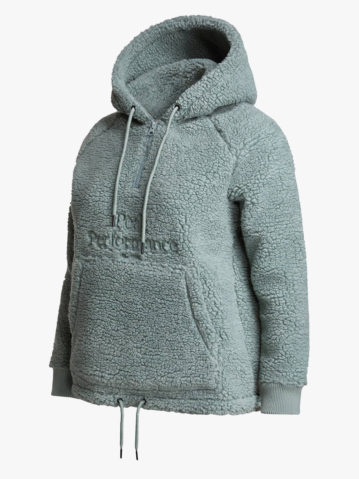 Peak Performance W Original Pile Half Zip Hood Ashen Green
