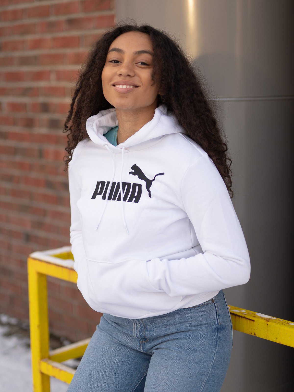 Puma Essentials Logo Hoodie Fleece Puma White
