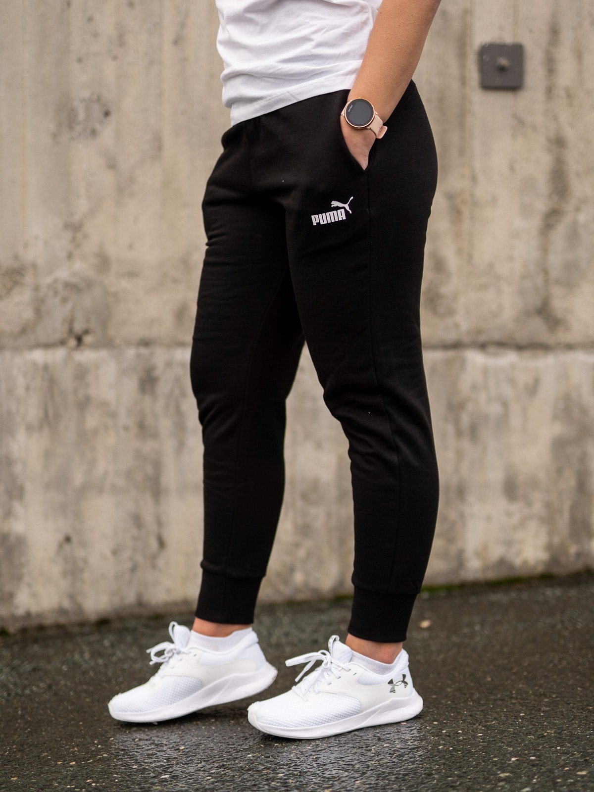 Puma Essentials Sweatpants Full Length Cotton Black / Puma White