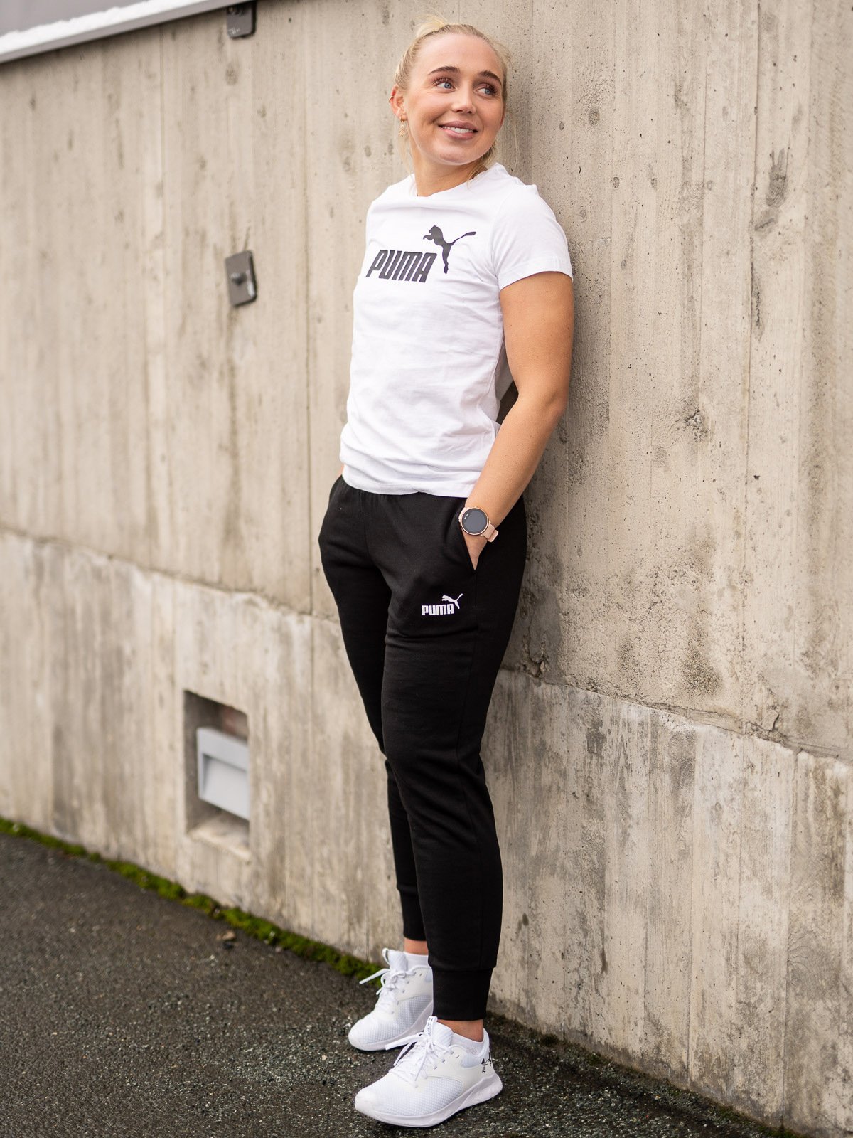 Puma Essentials Sweatpants Full Length Cotton Black / Puma White