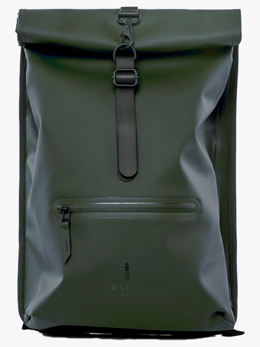 Rains Roll Top Rucksack Green