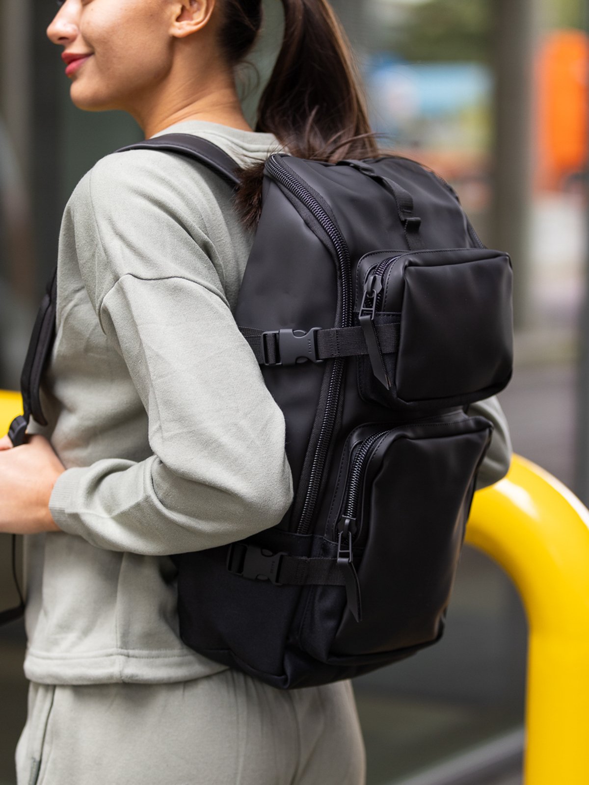 Rains Charger Backpack Black