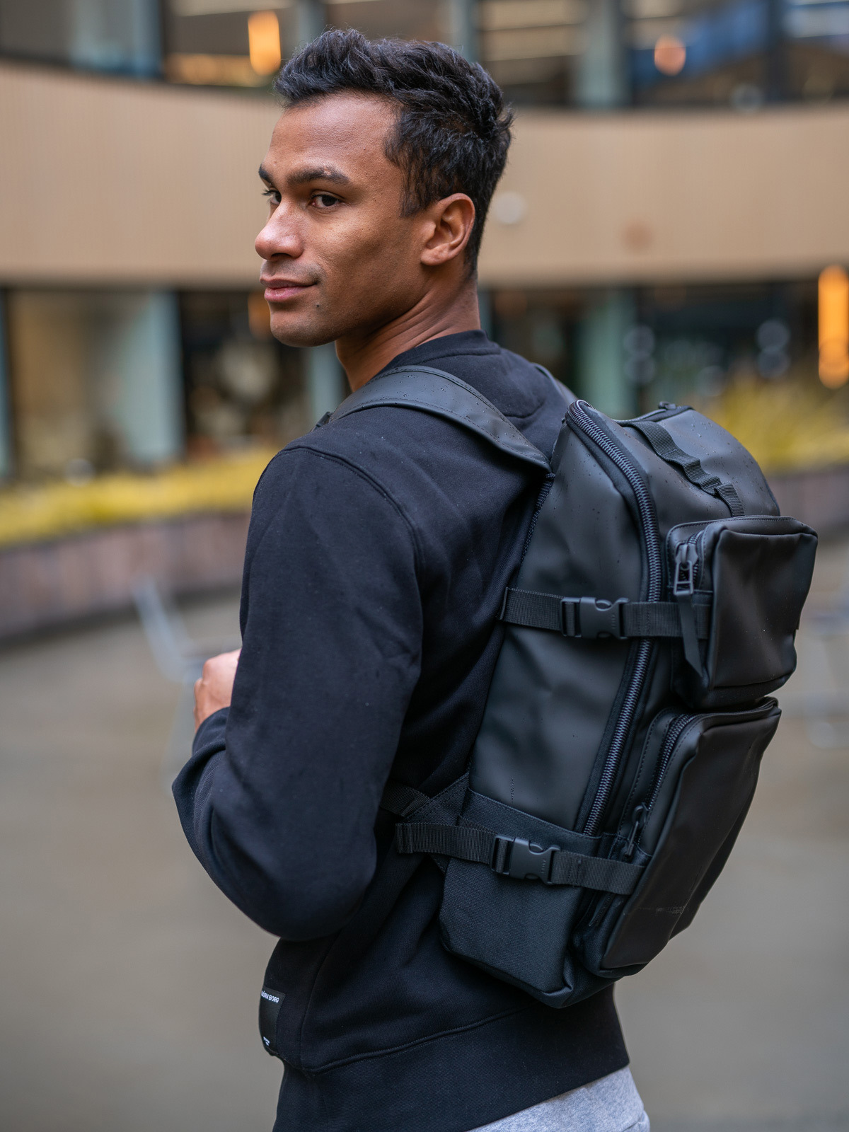 Rains Charger Backpack Black