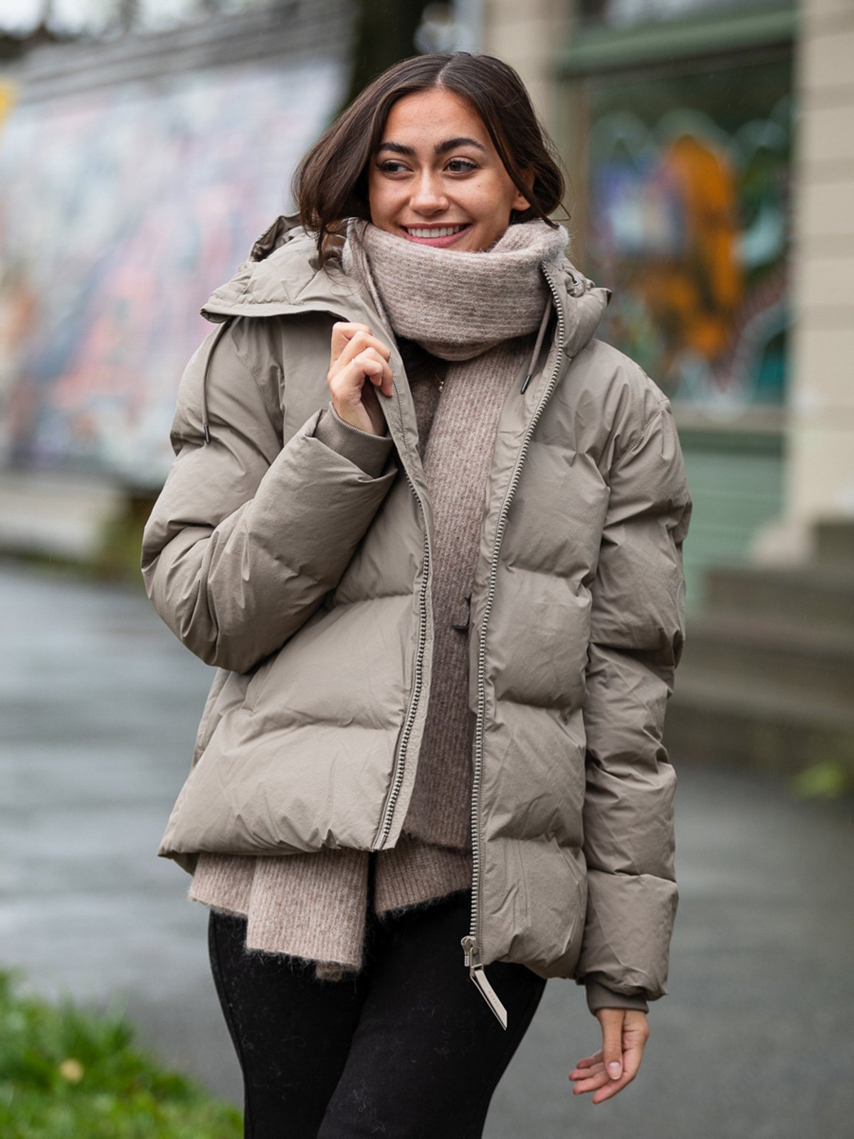 Rains Puffer Jacket Taupe