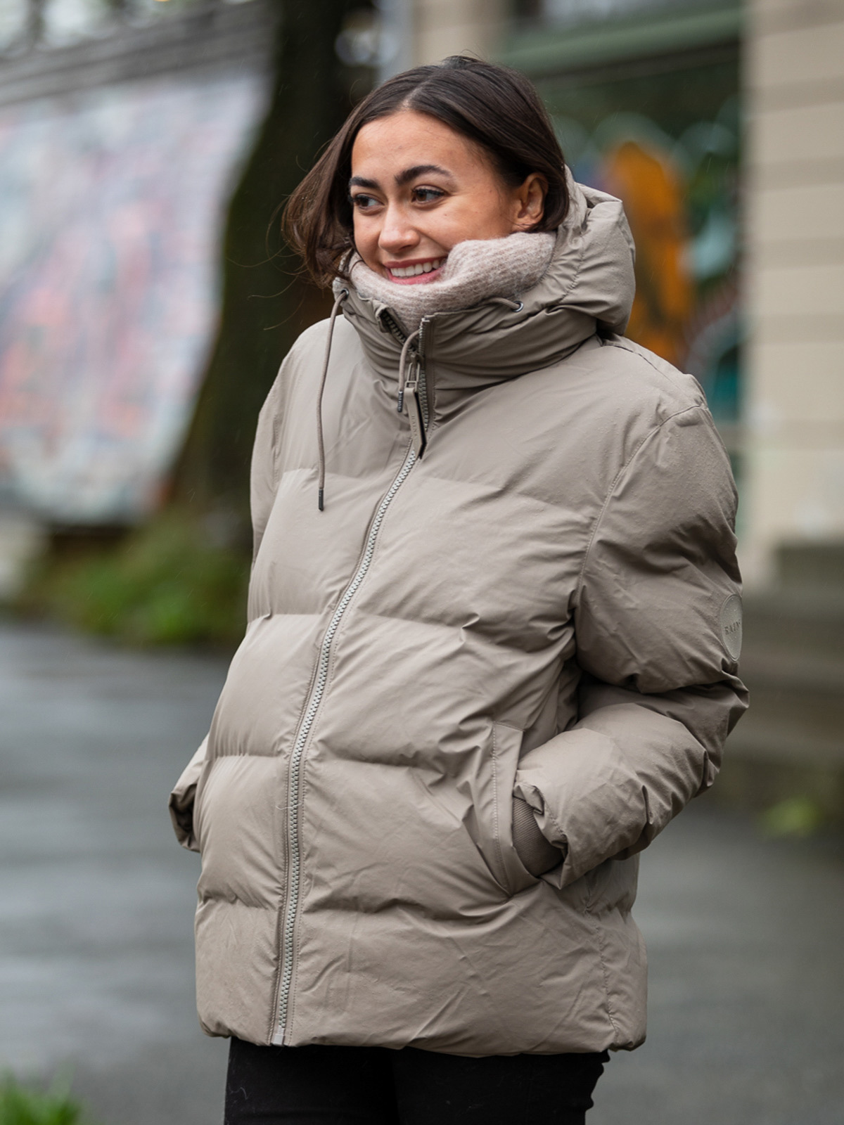 Rains Puffer Jacket Taupe