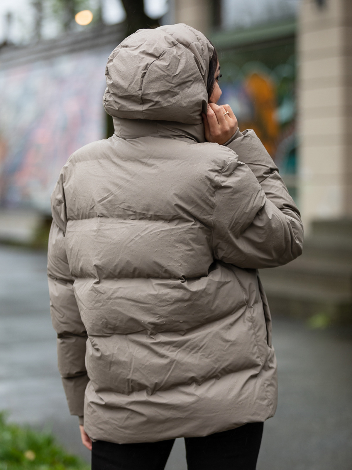 Rains Puffer Jacket Taupe