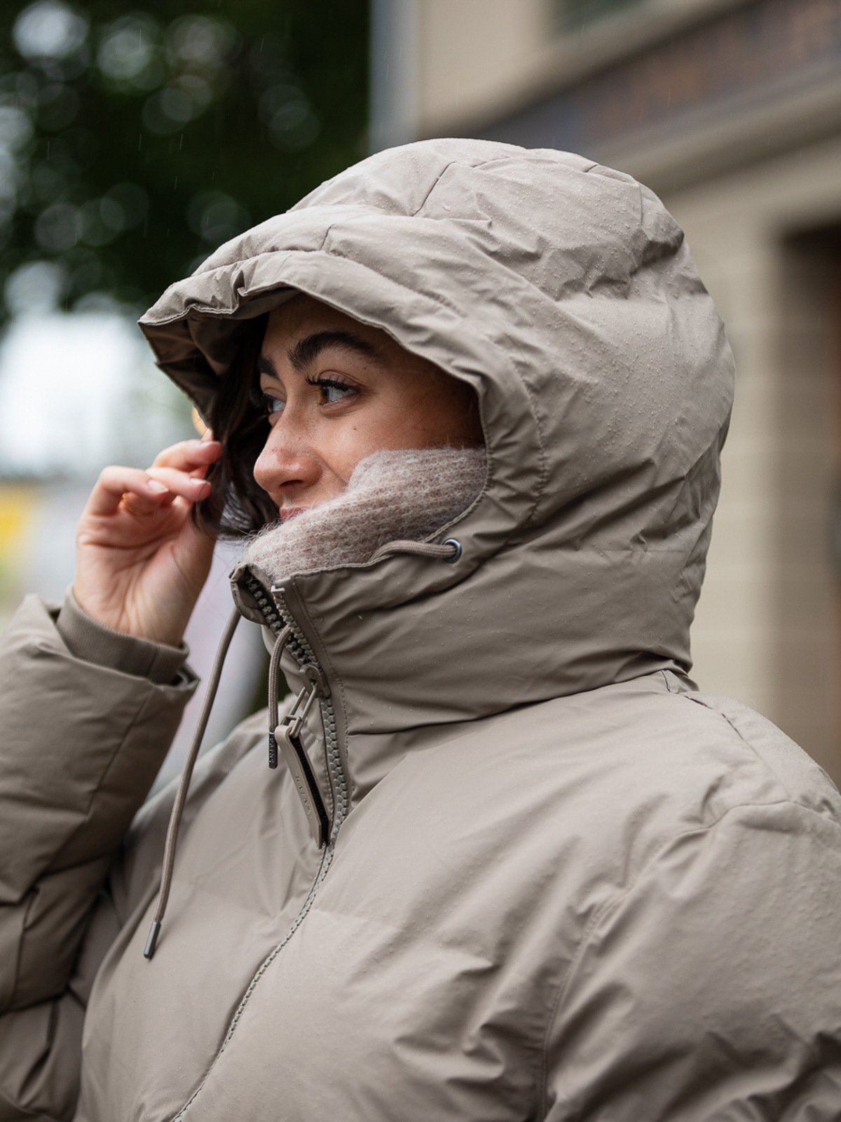 Rains Puffer Jacket Taupe