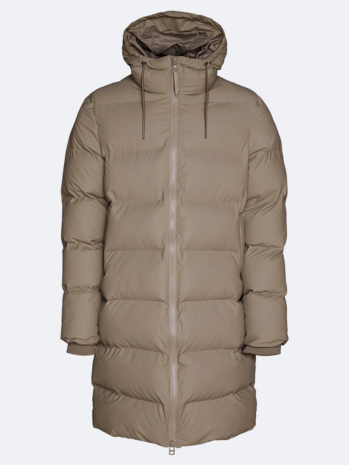 Rains Long Puffer Jacket Taupe