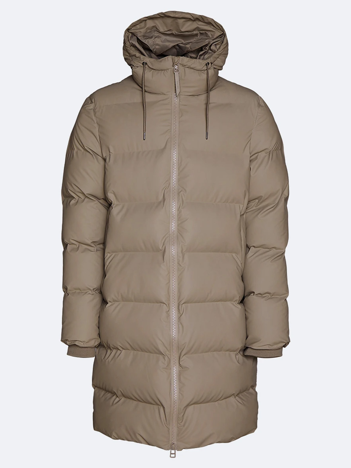 Rains Long Puffer Jacket Taupe