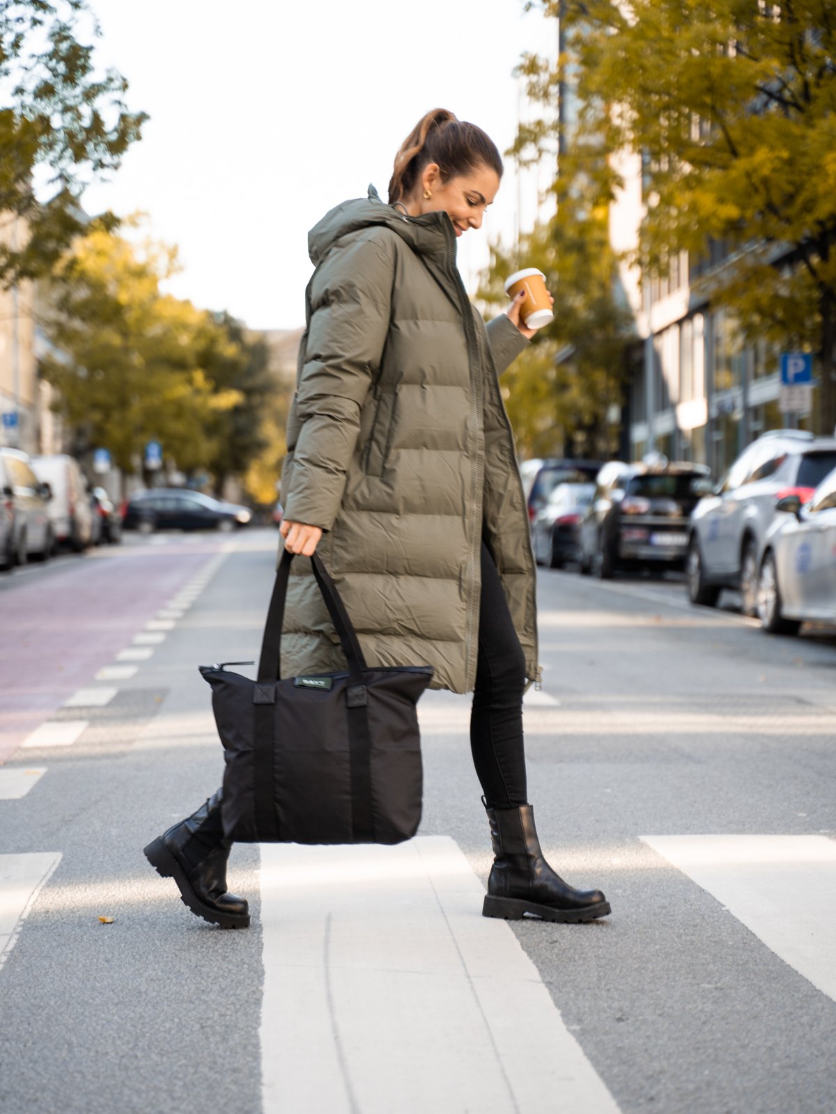 Rains Long Puffer Jacket Olive